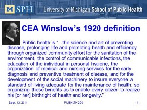 public health definition by winslow