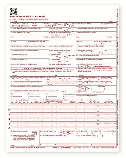 health insurance claim form 1500 image picture