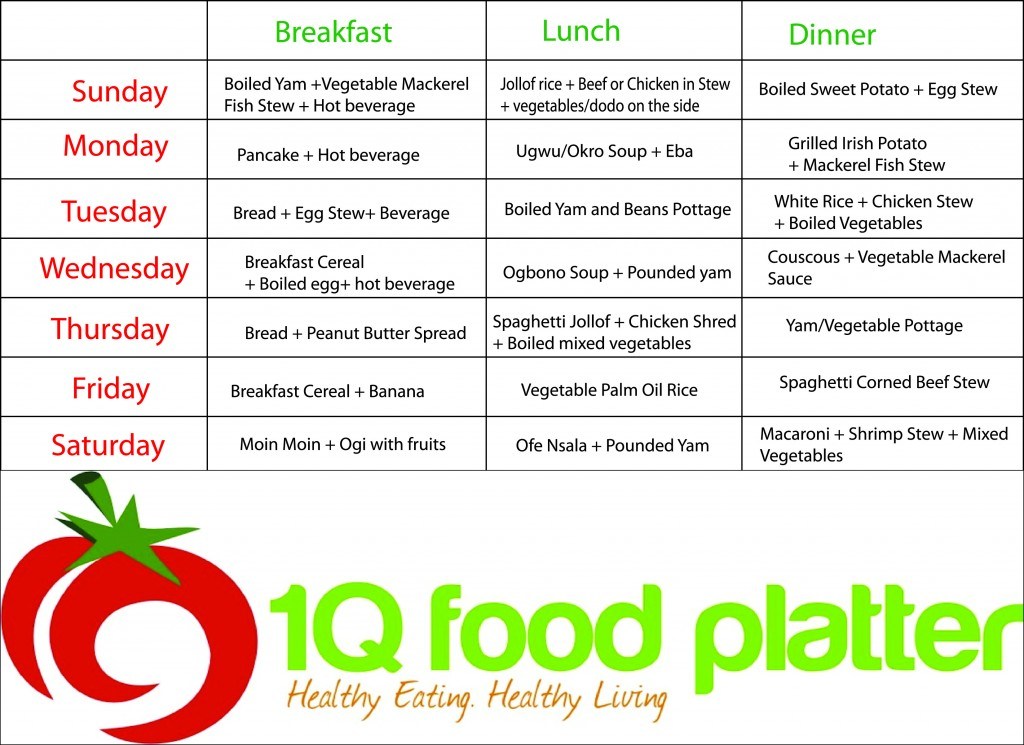 nigerian meals time table