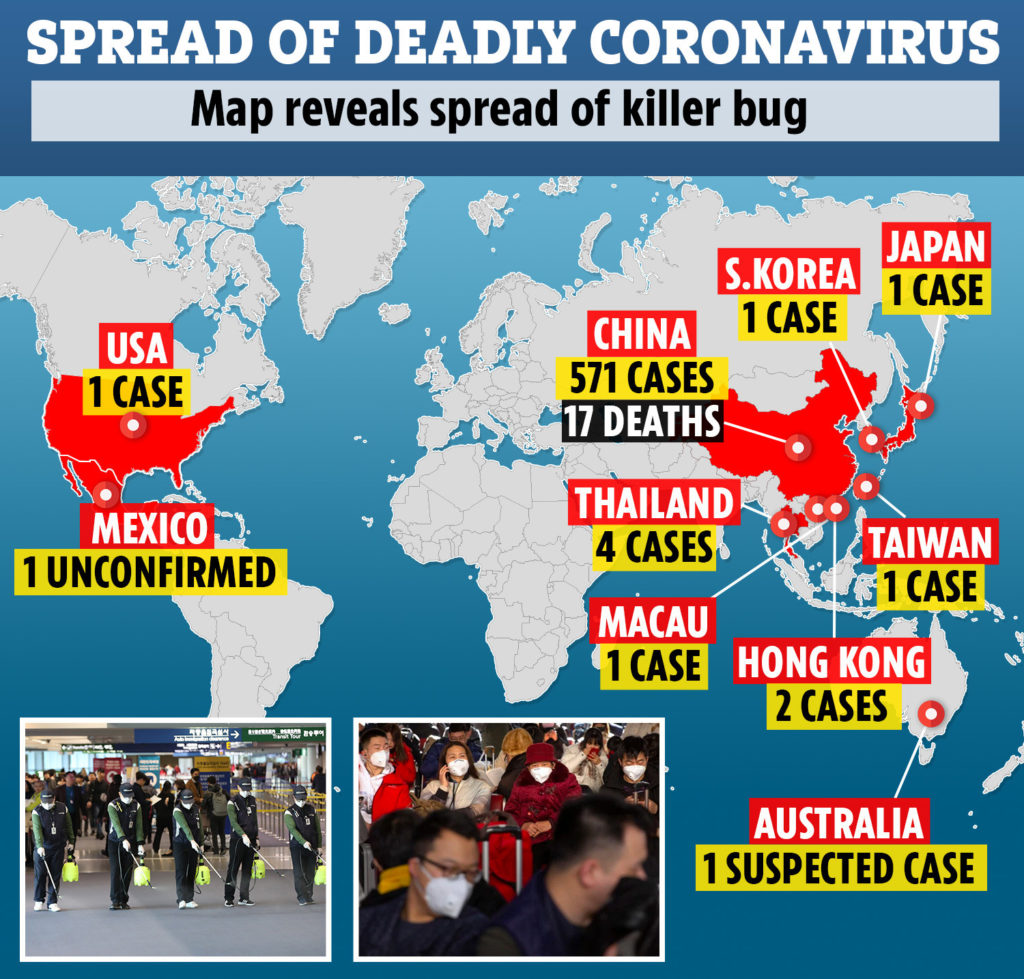 Deadly Coronavirus Spread Map - Public Health1024 x 979