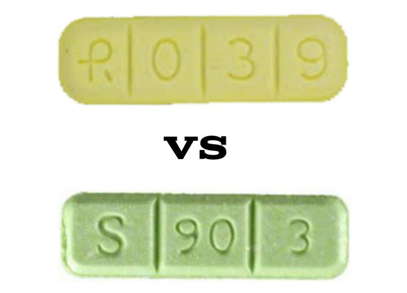 R039 Xanax Bar VS Green Xanax S 90 3 Bar