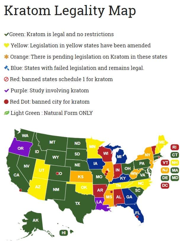 Kratom Legality Map
