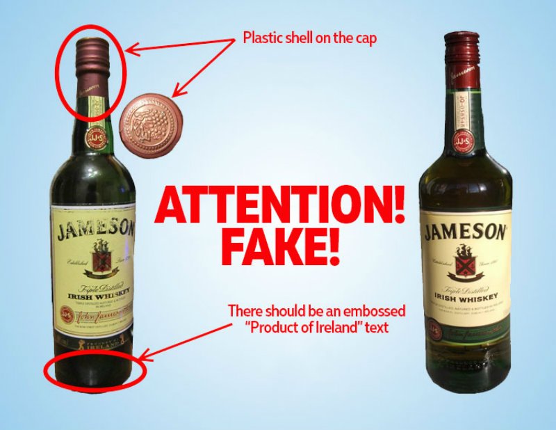 Fake Jameson whiskey